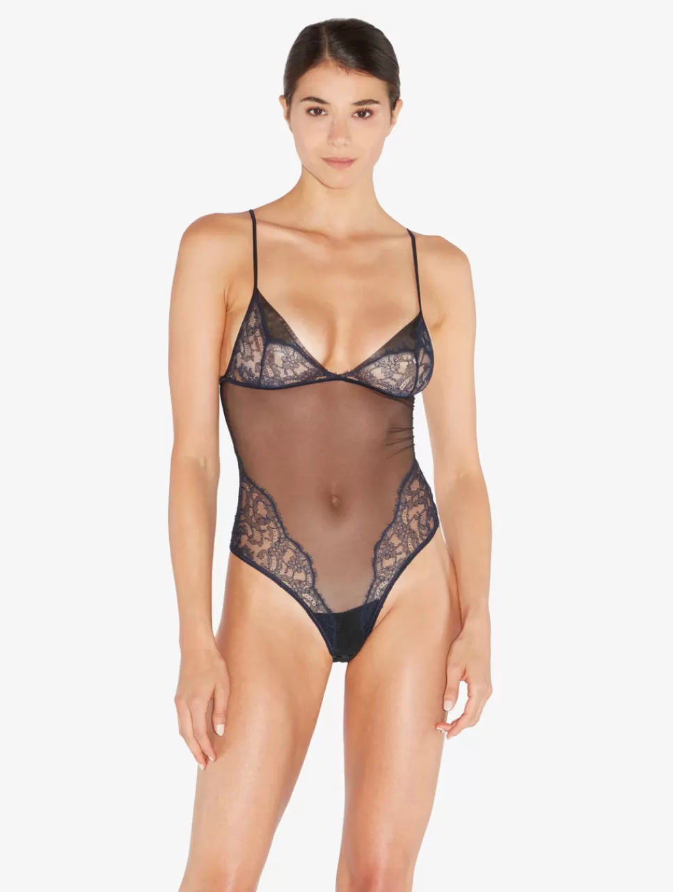 Flash Sale Body In Acciaio E Nero Con Pizzo Leavers Body e Corsetti