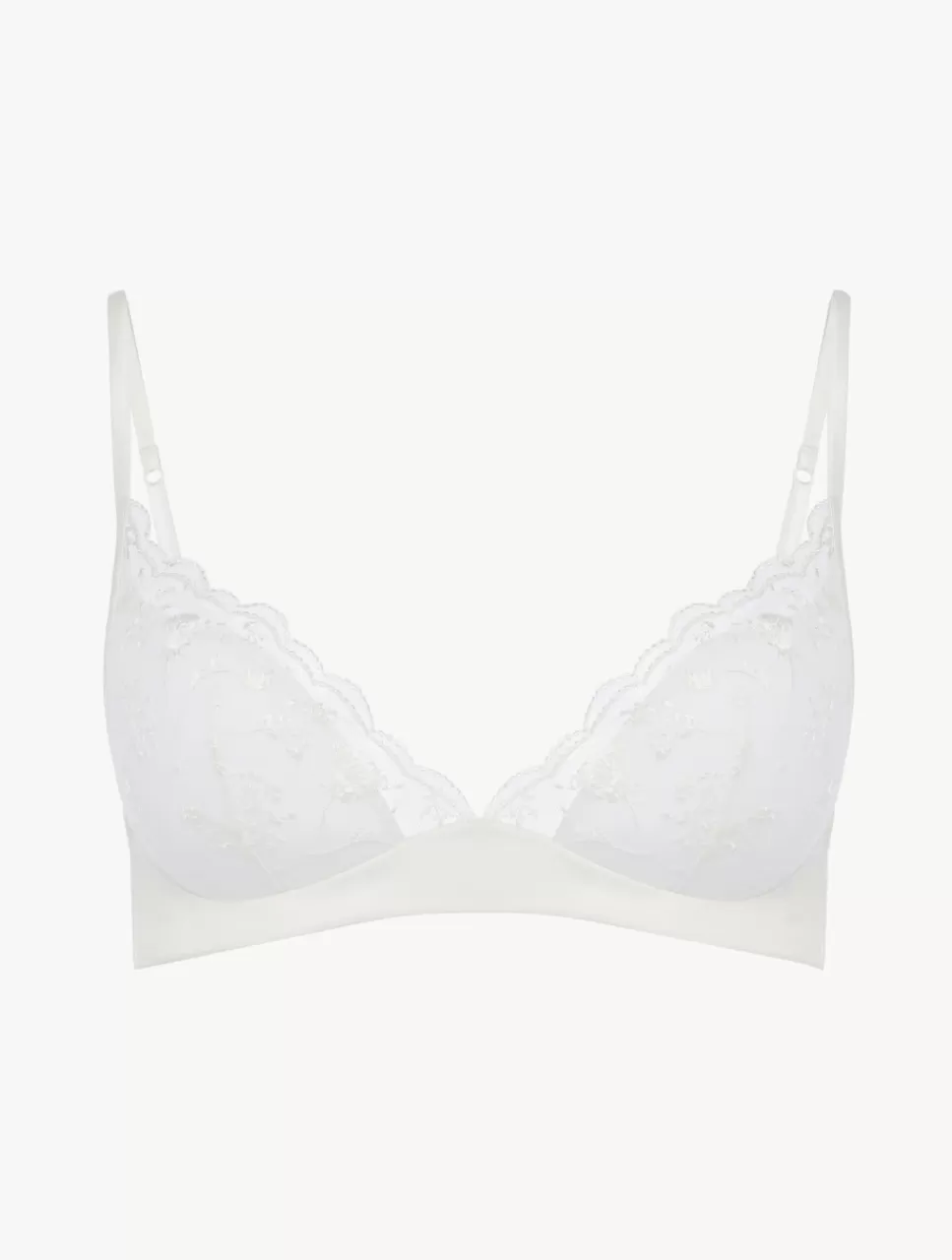 Flash Sale Brassière Bianco Ottico Con Tulle Ricamato A fascia | Bralette