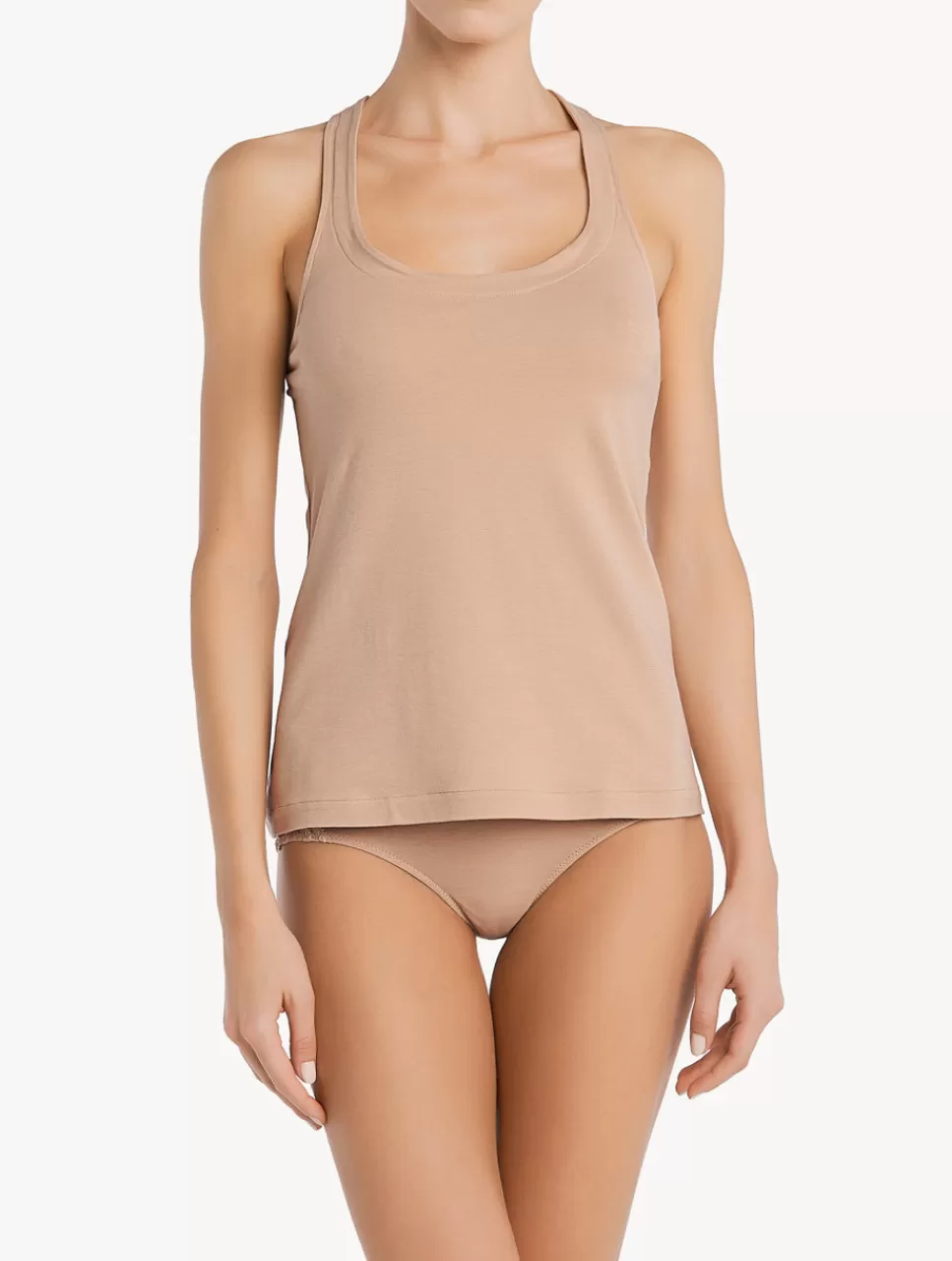 Flash Sale Canotta In Cotone Nude Loungewear | Canotte & Top