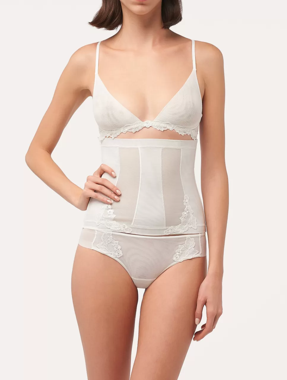 Best Corsetto In Tulle Stretch Off-white Body e Corsetti | Shapewear