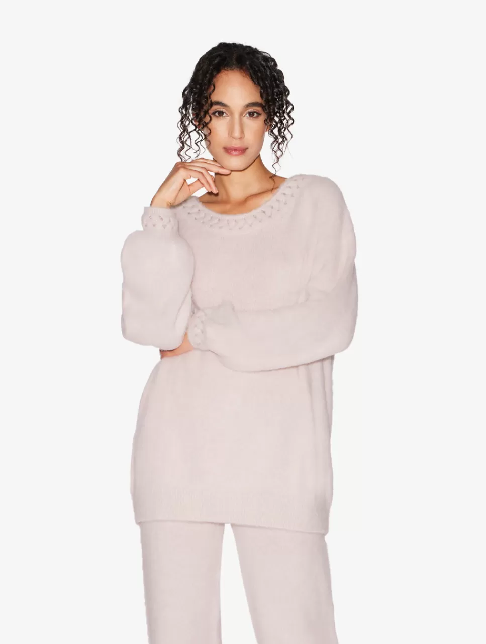 Clearance Maglione In Misto Lana Di Alpaca Color Cipria Loungewear