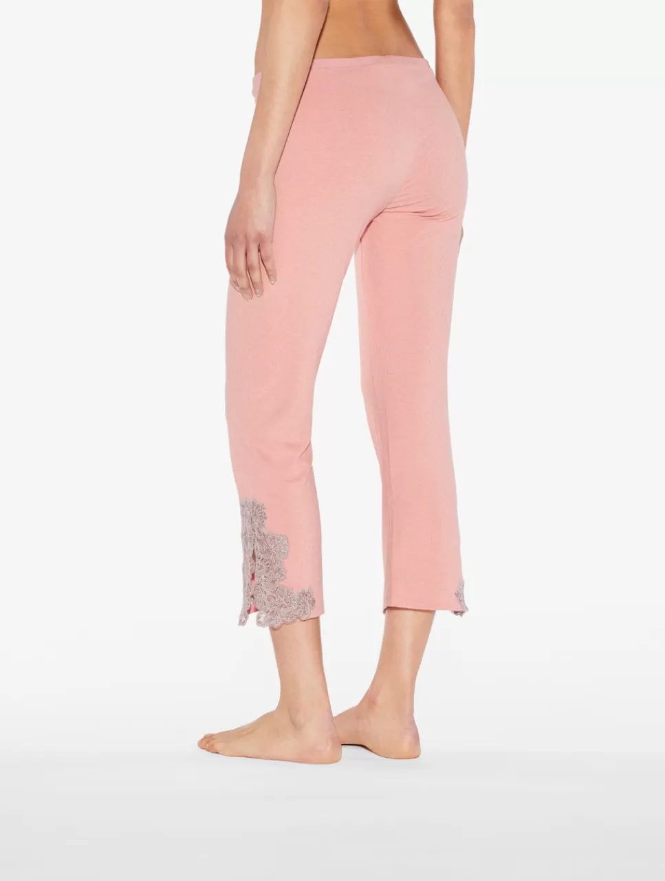 Hot Pantalone A Costine Misto Cashmere Colore Blush Clay Con Ricami A Frastaglio Loungewear | Short & Pantaloni