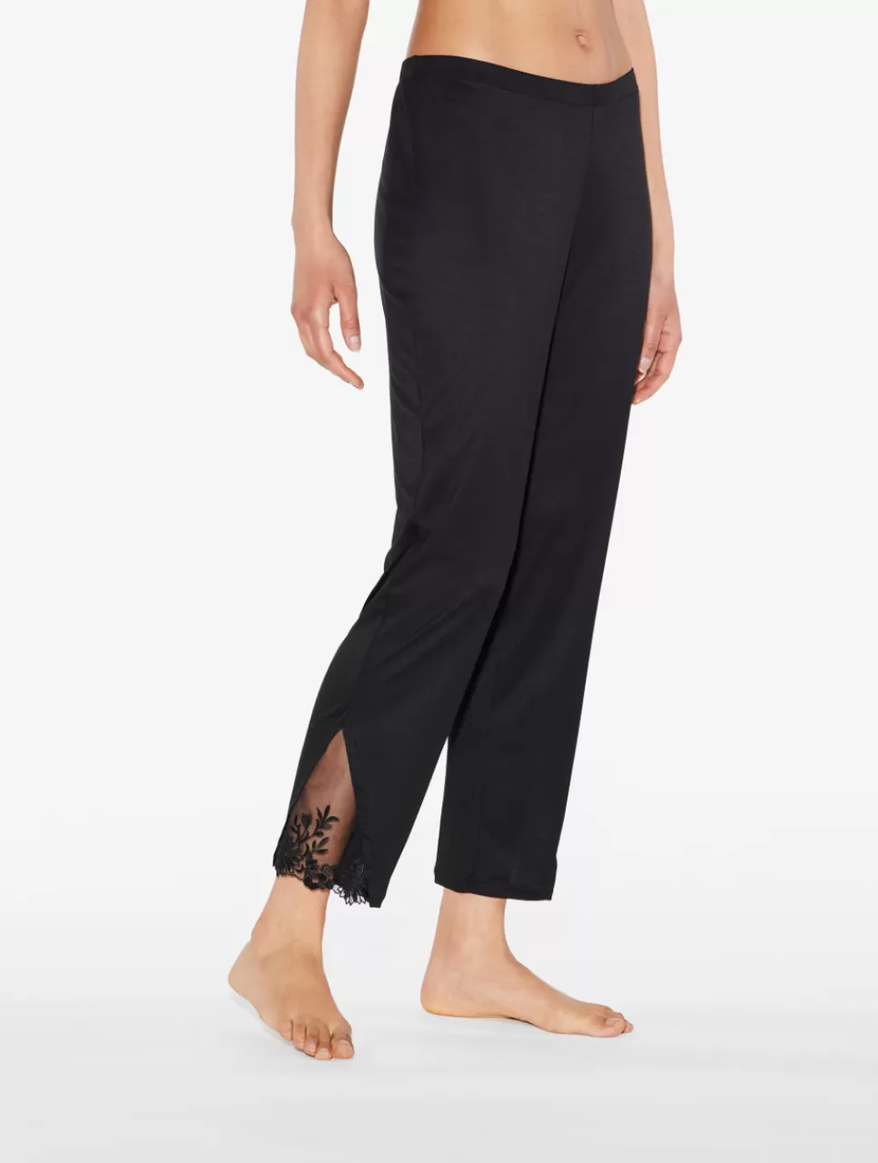 Fashion Pantalone In Modal Con Tulle Ricamato Loungewear | Short & Pantaloni