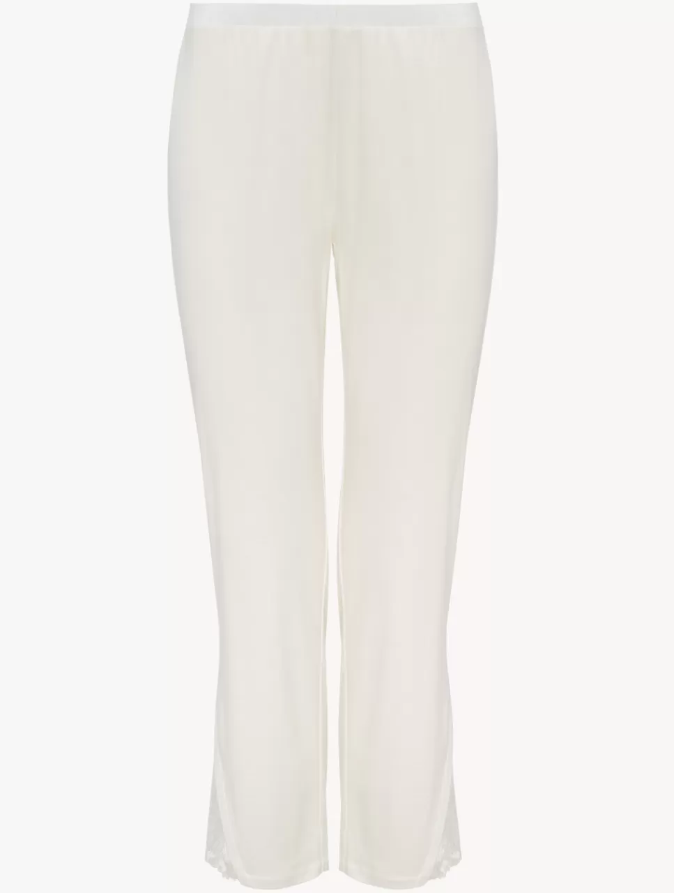 Outlet Pantalone In Modal Off-white Con Tulle Ricamato Loungewear | Short & Pantaloni