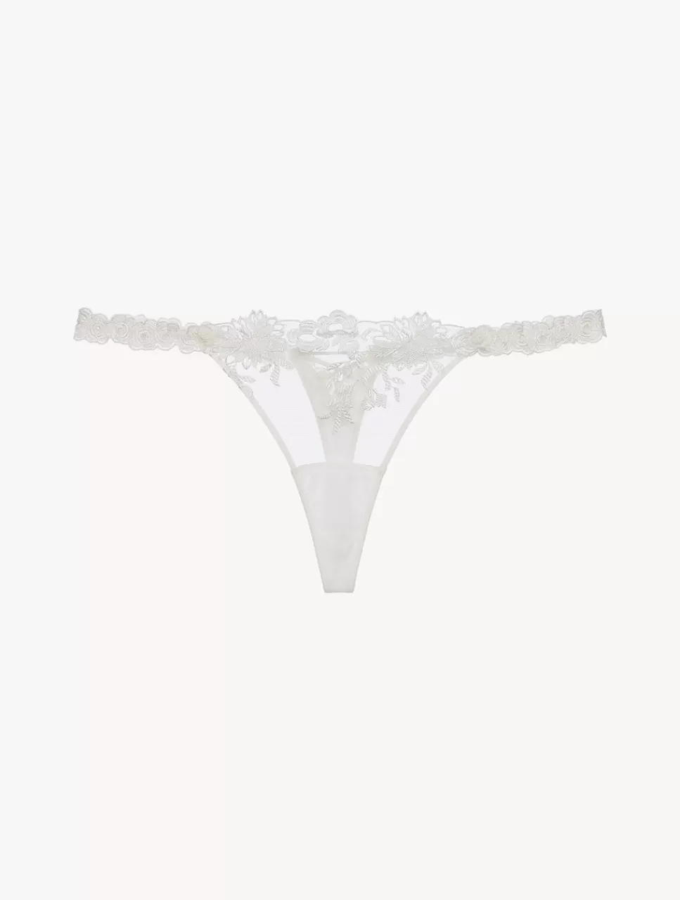 Online Perizoma In Lycra® Off-white Con Tulle Ricamato Perizomi & tanga