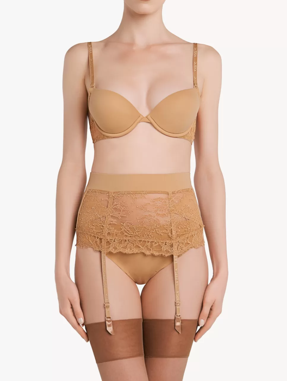 Sale Reggicalze Nude In Pizzo Leavers Shapewear | Reggicalze