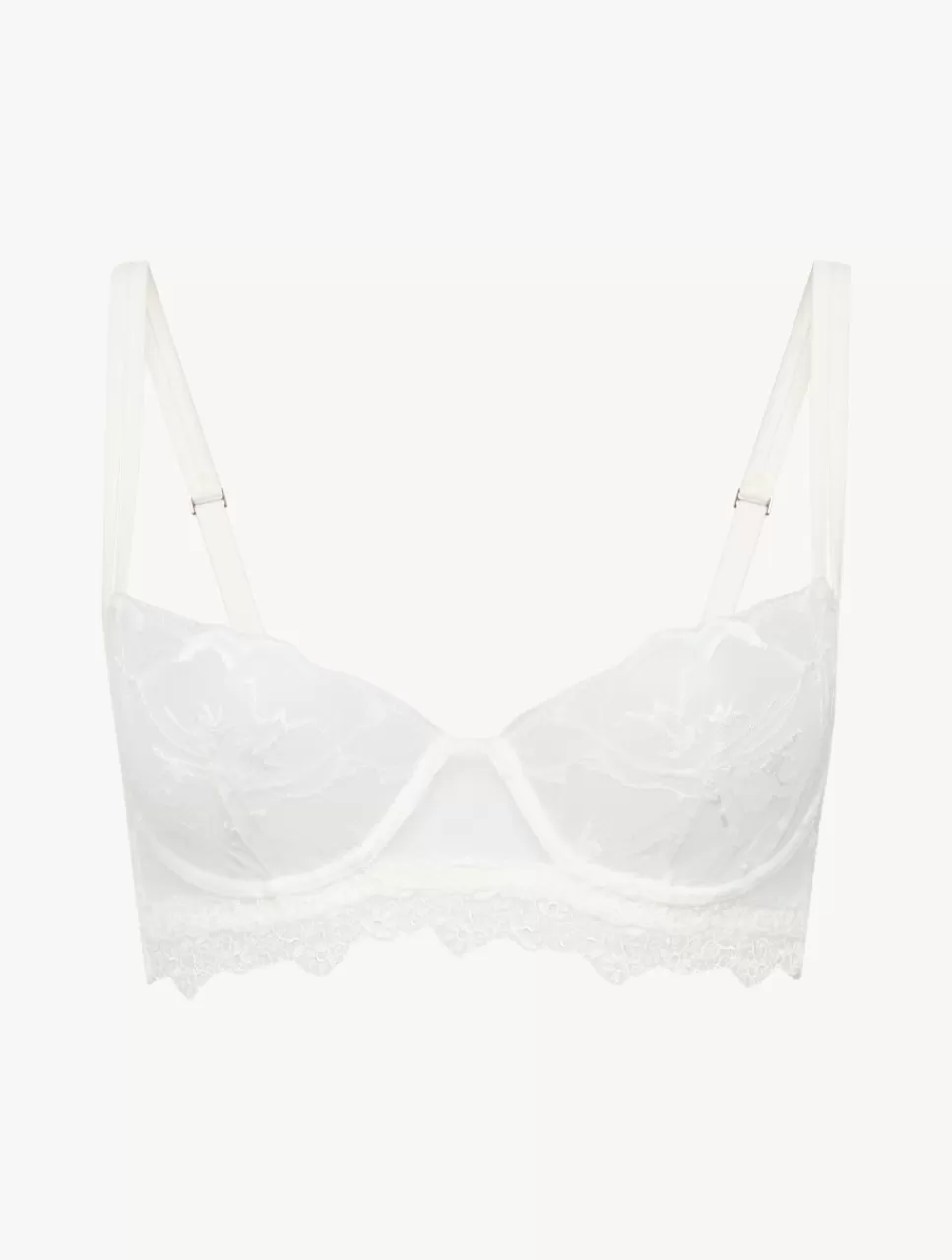 Store Reggiseno A Balconcino Bianco In Pizzo Leavers Balconcino