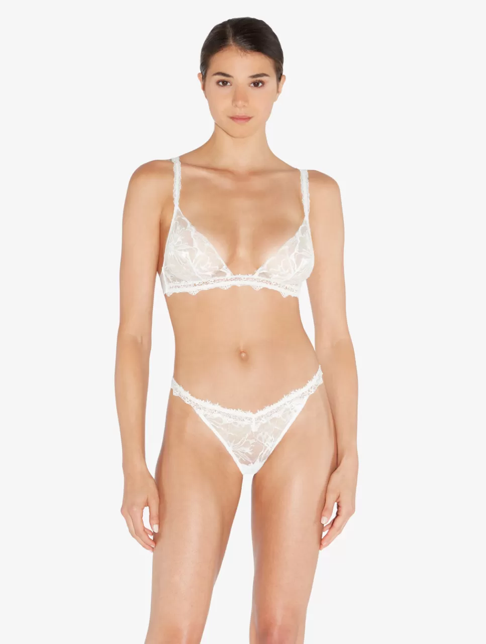 Cheap Reggiseno A Triangolo Bianco Morbido In Pizzo Leavers Senza ferretto | Triangolo