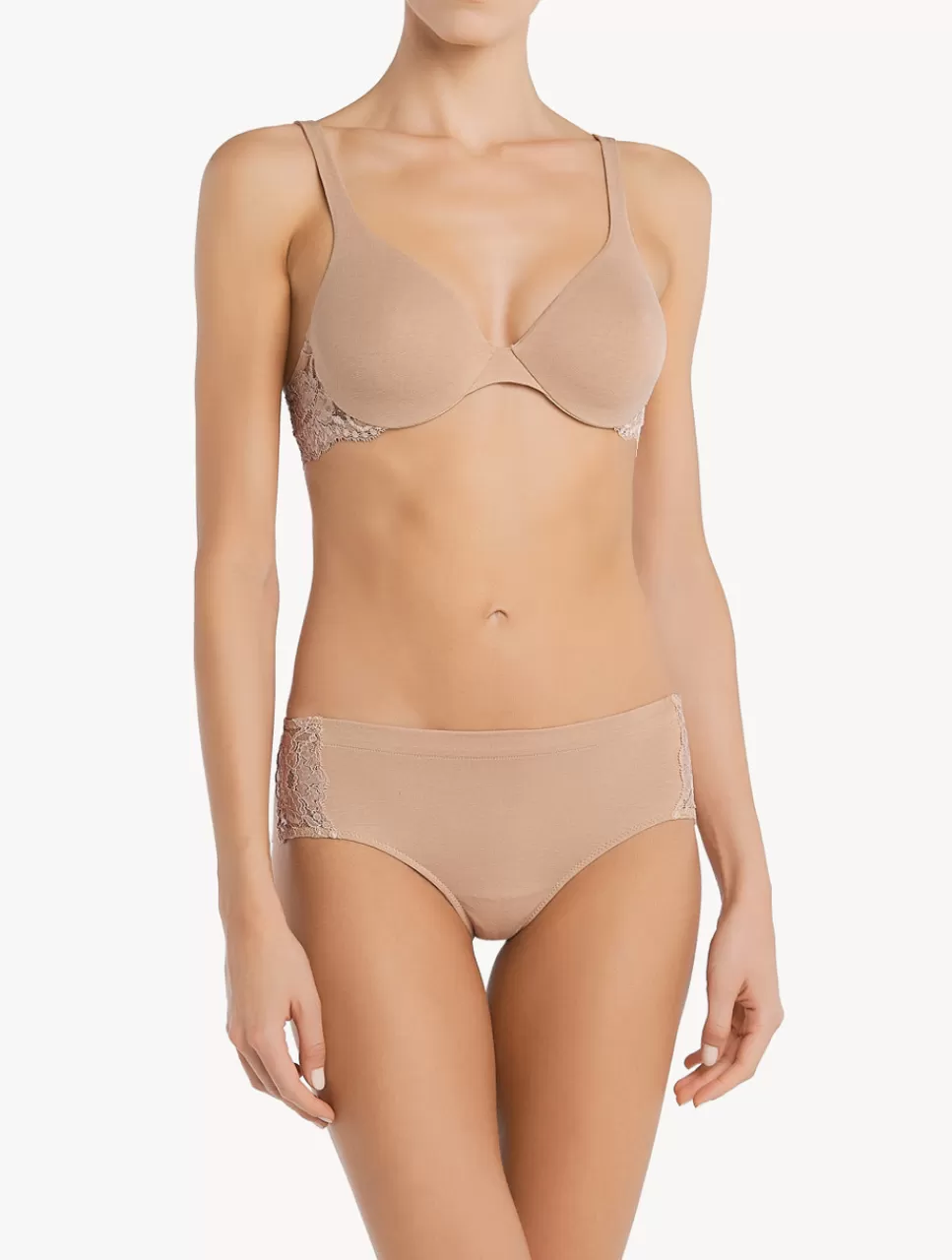 Best Sale Reggiseno Con Ferretto In Cotone E Pizzo Nude Con ferretto | Invisibili