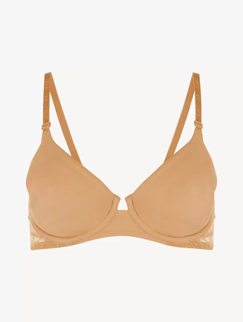 Hot Reggiseno Con Ferretto In Lycra® Nude Con Pizzo Chantilly Con ferretto | Invisibili