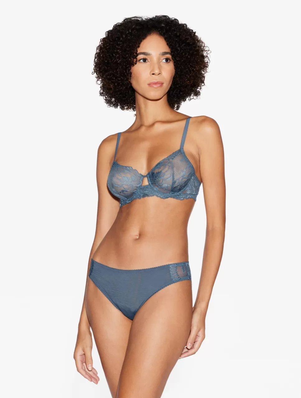 Shop Reggiseno Con Ferretto In Pizzo Blu Scuro Con ferretto