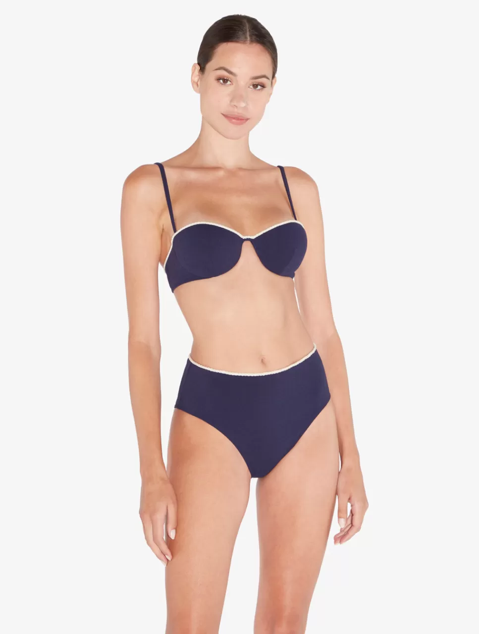 Fashion Reggiseno Mare A Fascia Navy Con Monogramma Bikini