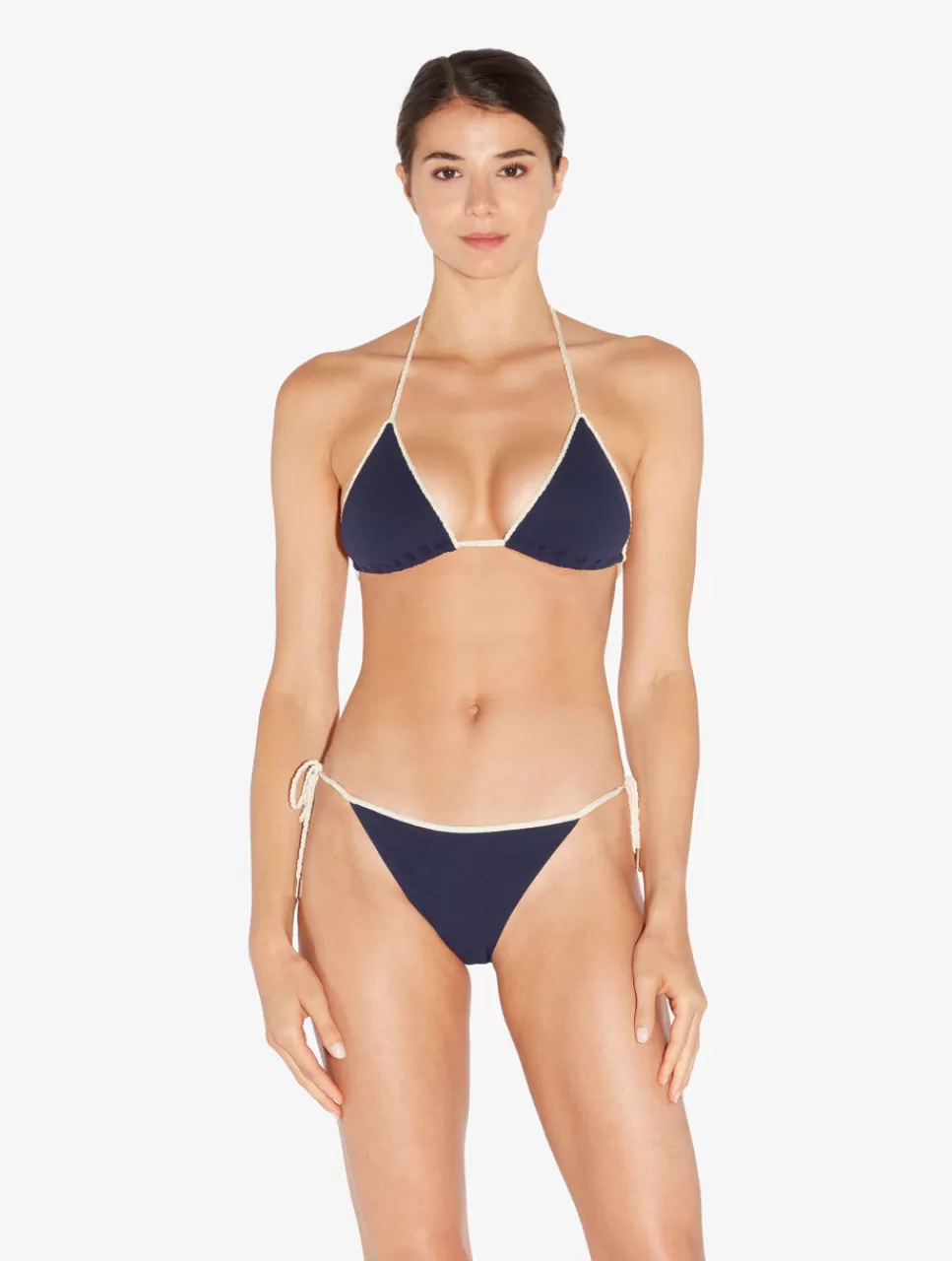 Discount Reggiseno Mare A Triangolo Navy Con Monogramma Bikini