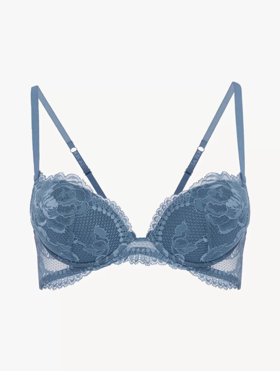 Shop Reggiseno Push-up In Pizzo Blu Scuro Imbottiti | Push Up