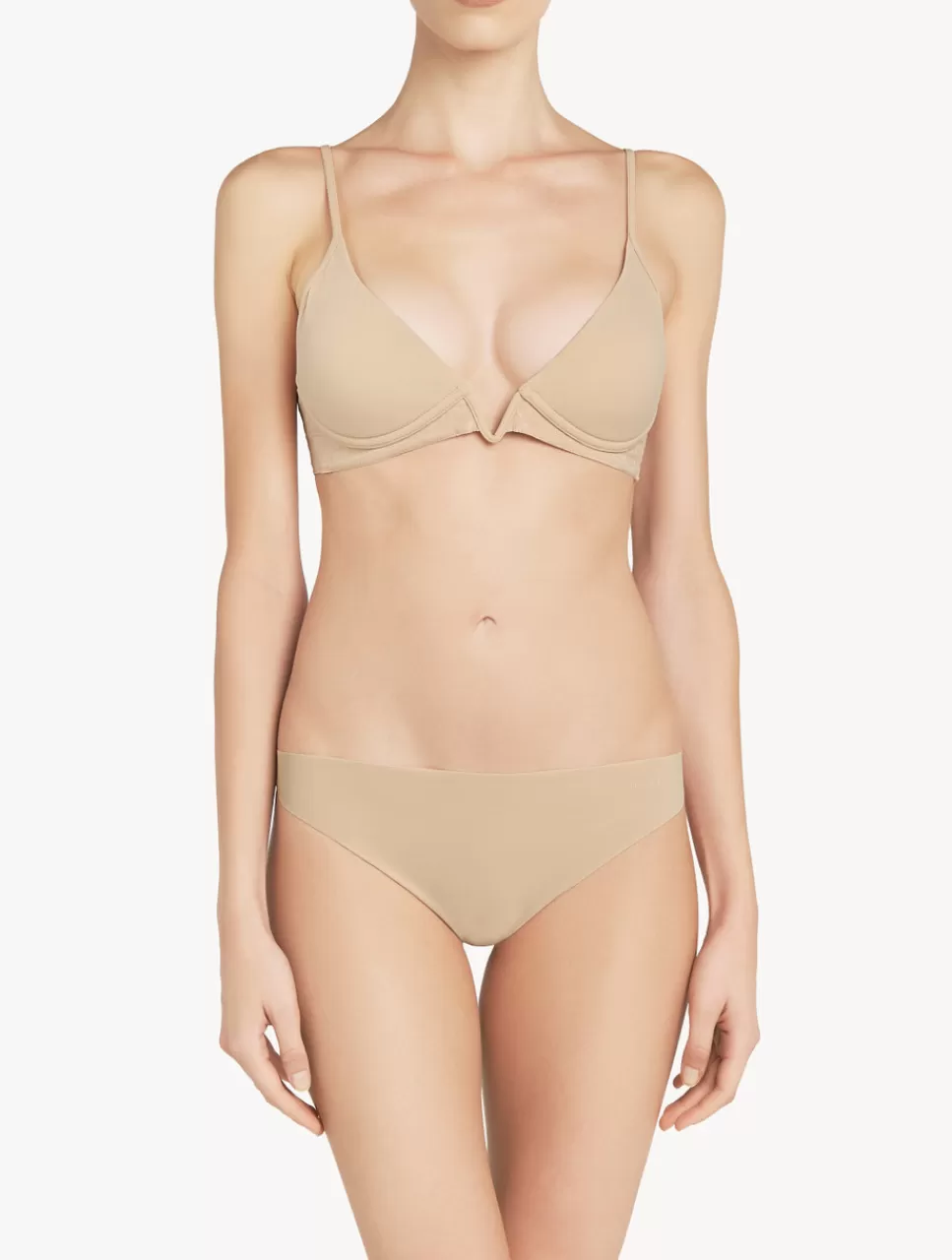 Best Reggiseno Triangolo Imbottito Senza Ferretto Con Scollo A V Color Caffelatte Bralette | Imbottiti