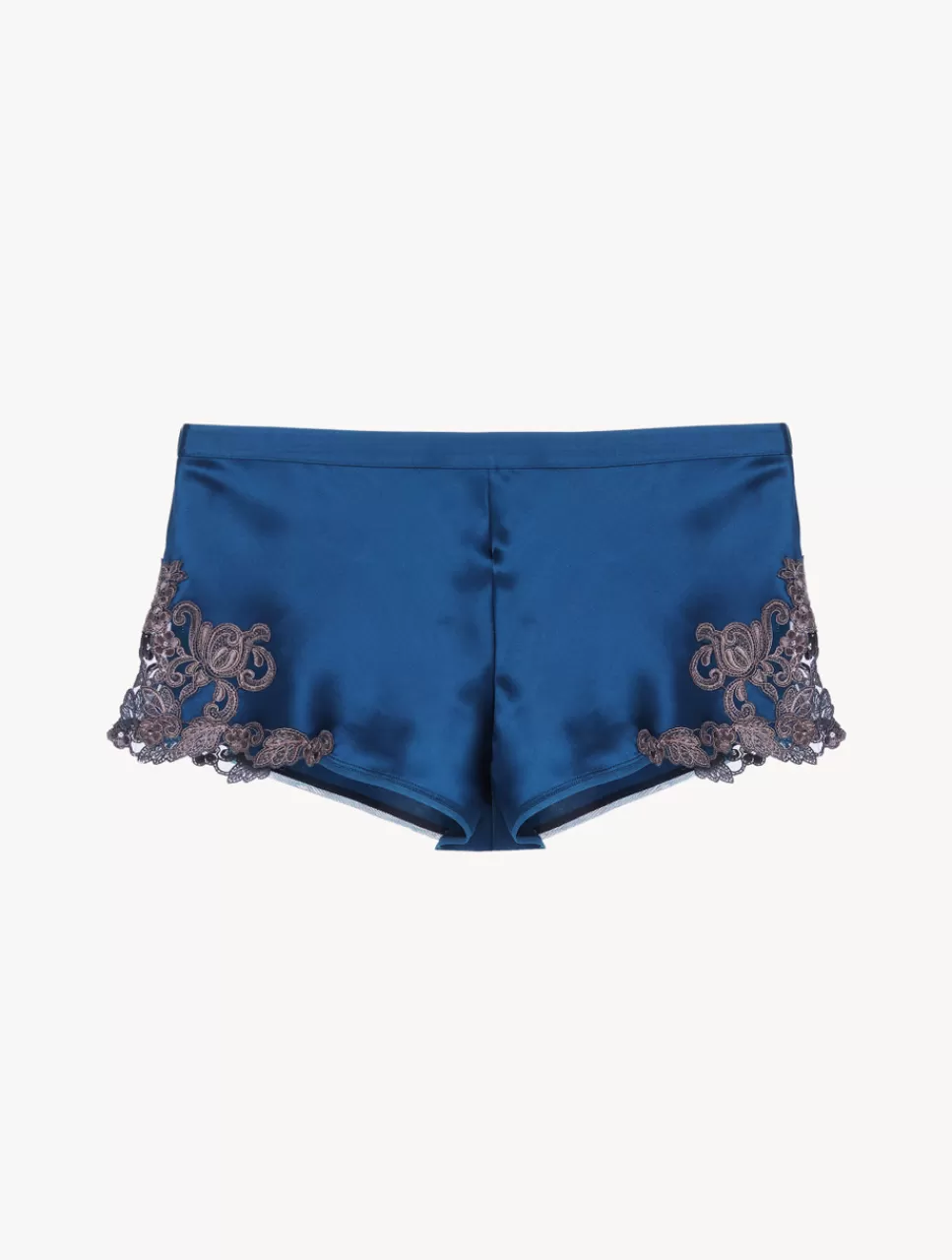 New Short Blu Con Ricamo A Frastaglio Short & Pantaloni | Capi in seta
