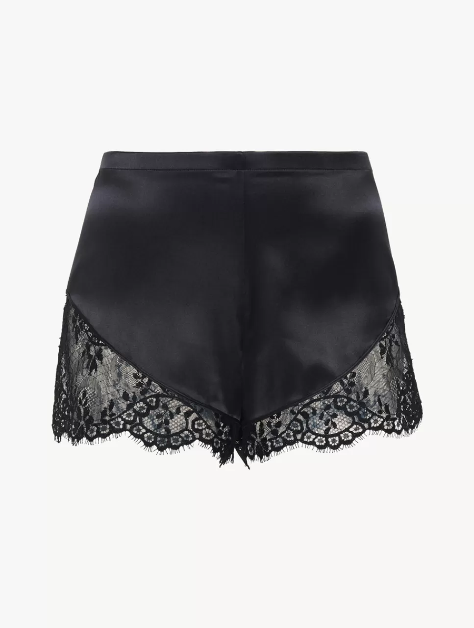 Clearance Short Da Pigiama In Seta Nera Con Finiture In Pizzo Leavers Short & Pantaloni | Capi in seta
