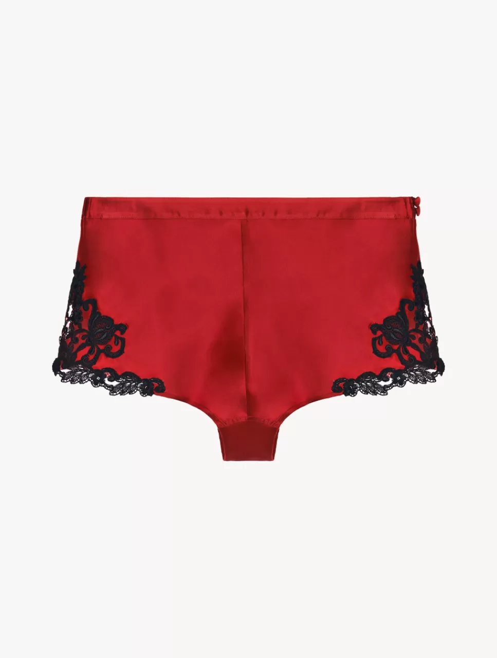 Sale Short Rossi Con Ricamo A Frastaglio Short & Pantaloni | Capi in seta