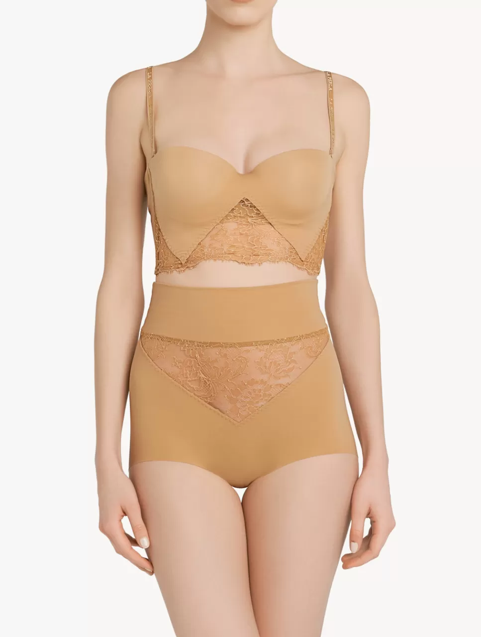 Online Slip Alto Control-fit In Lycra® Nude Con Pizzo Chantilly A vita alta | Shapewear