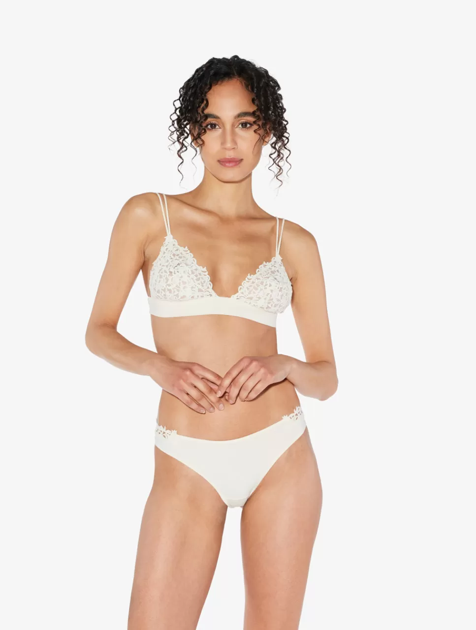 Best Sale Slip Brasiliano Con Macramè Bianca Brasiliani | Perizomi & tanga