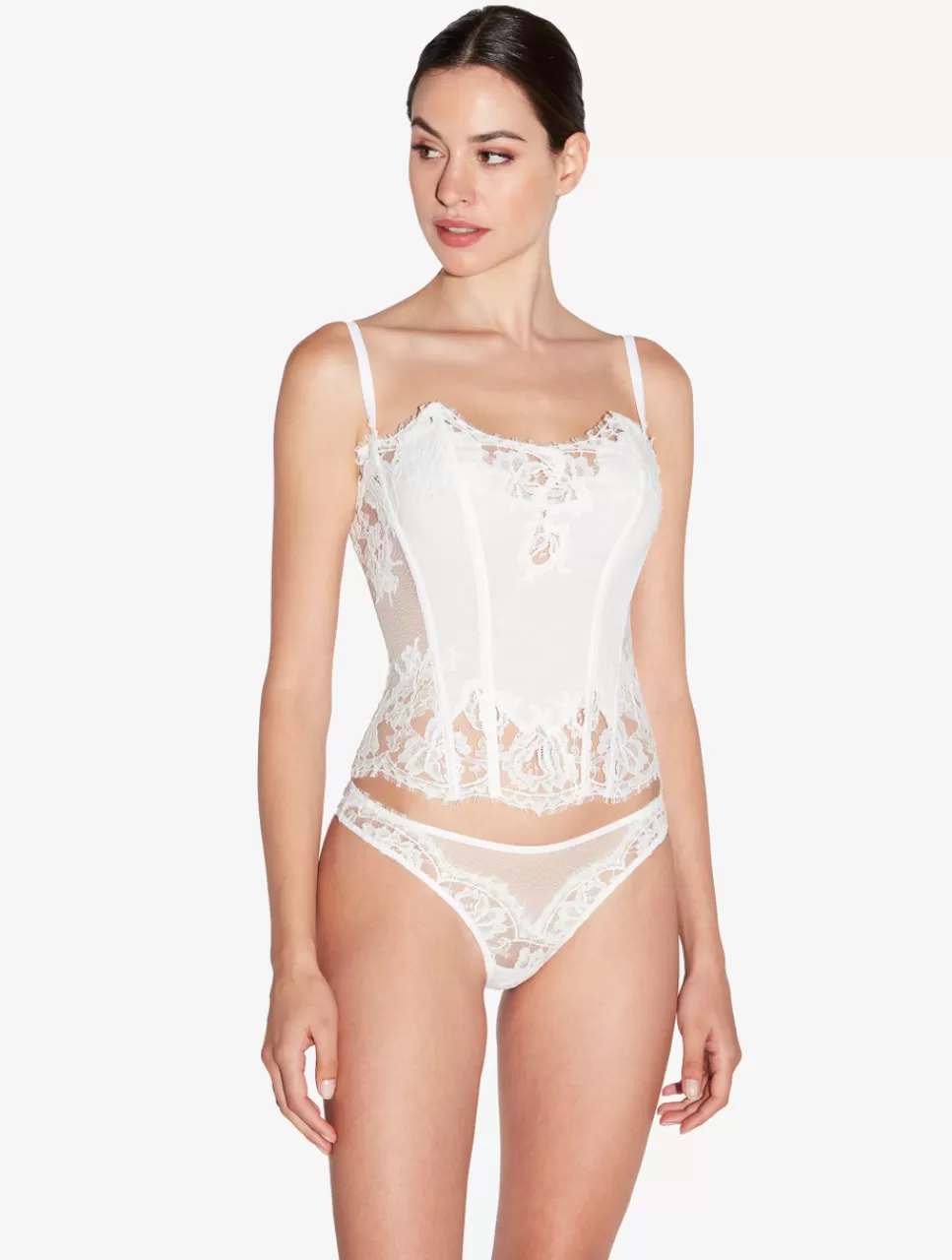 Best Slip Brasiliano Off-white Con Pizzo Leavers Di Cotone Brasiliani