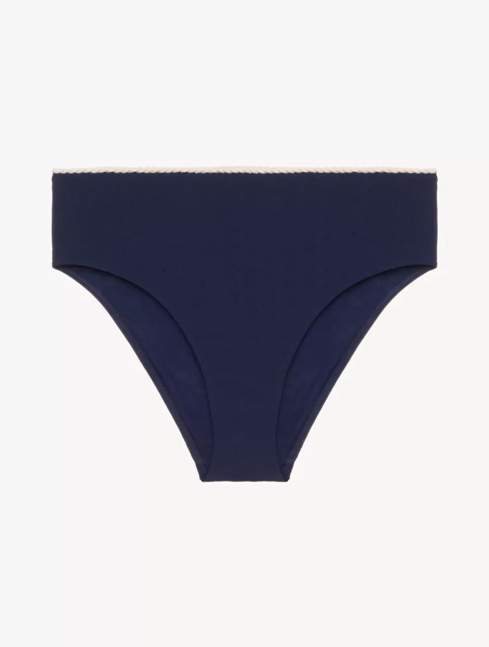 Hot Slip Mare A Vita Alta Navy Con Monogramma Bikini