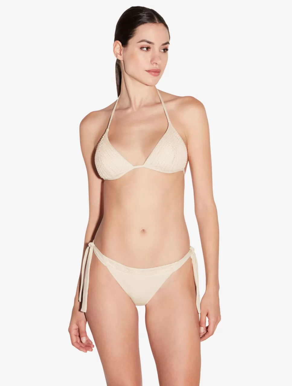 Flash Sale Slip Mare Champagne Con Perline Bikini