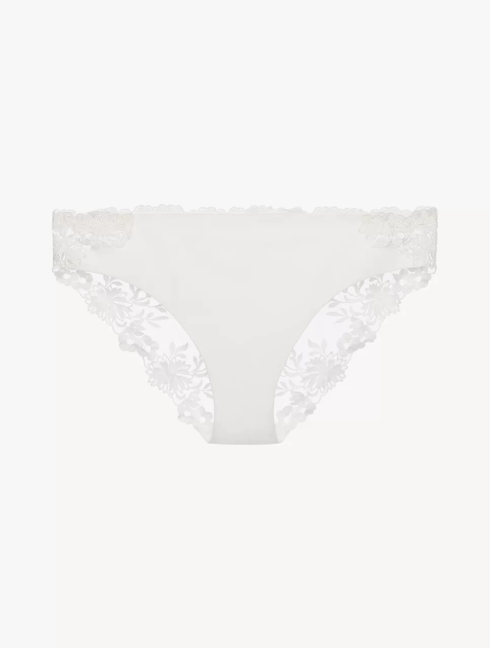 Flash Sale Slip Medio In Lycra® Off-white Con Tulle Ricamato A vita media