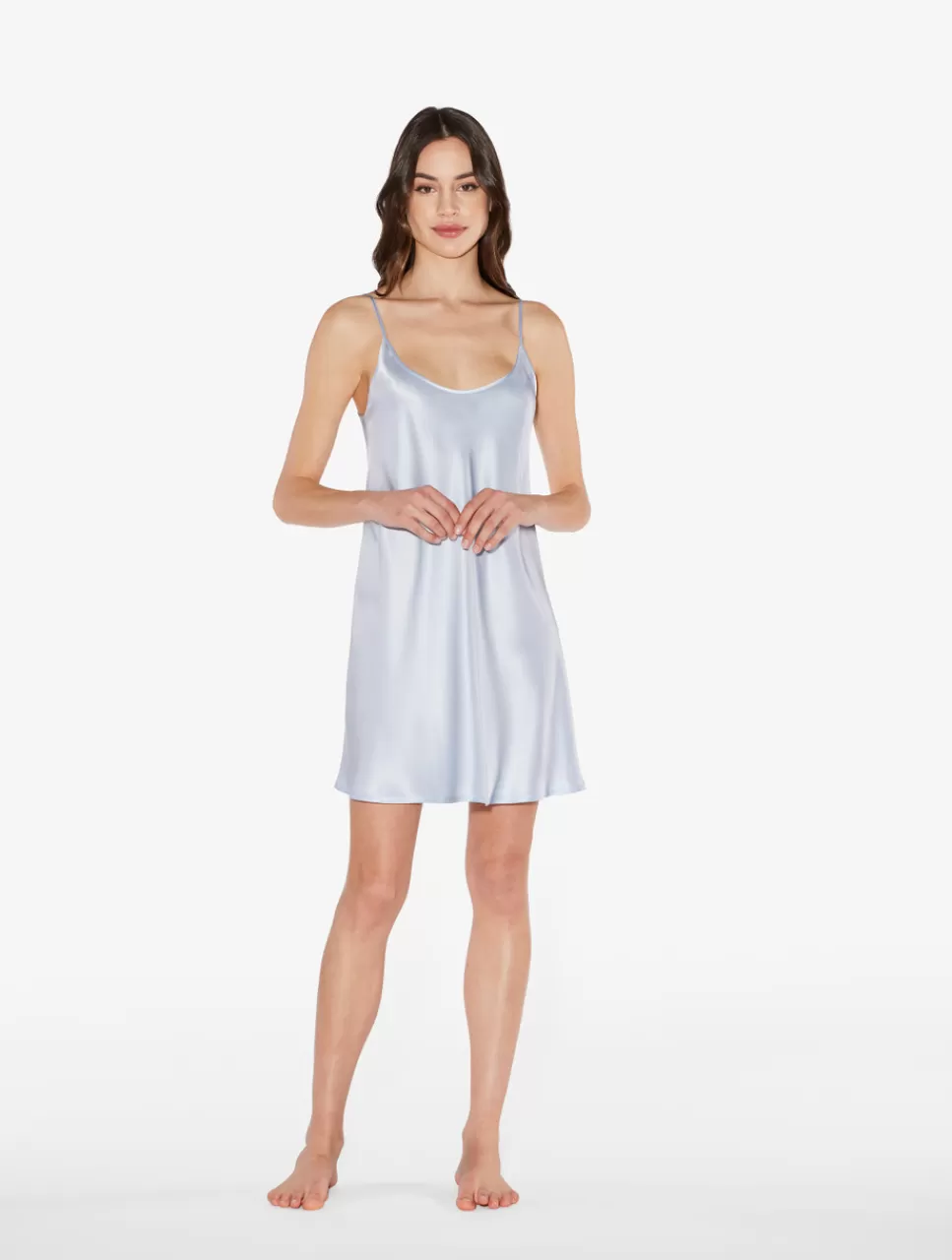 Flash Sale Sottoveste Corta In Seta Azzurra Slipdress & Sottovesti | Capi in seta