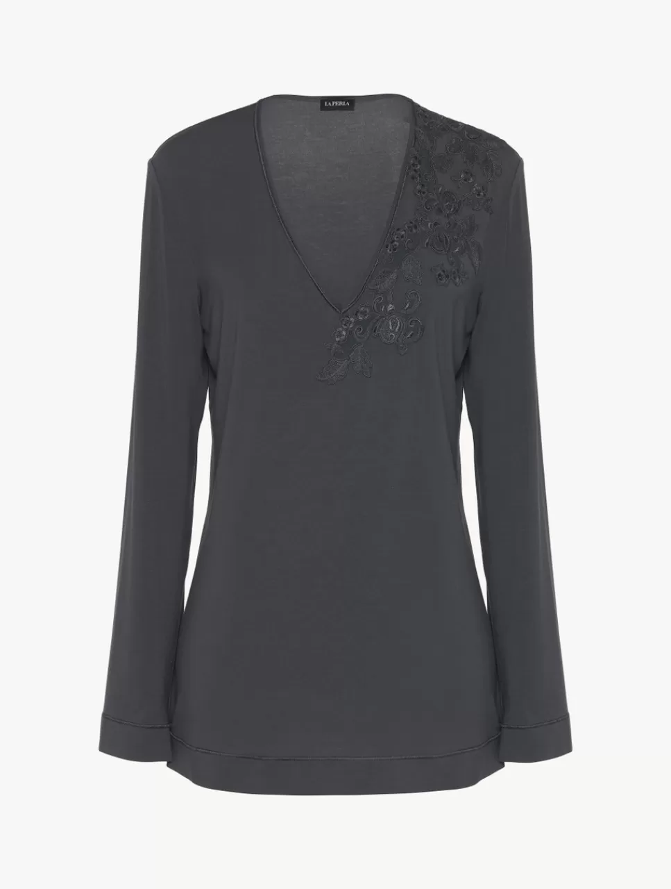 Clearance Top A Maniche Lunghe Antracite Loungewear | Canotte & Top