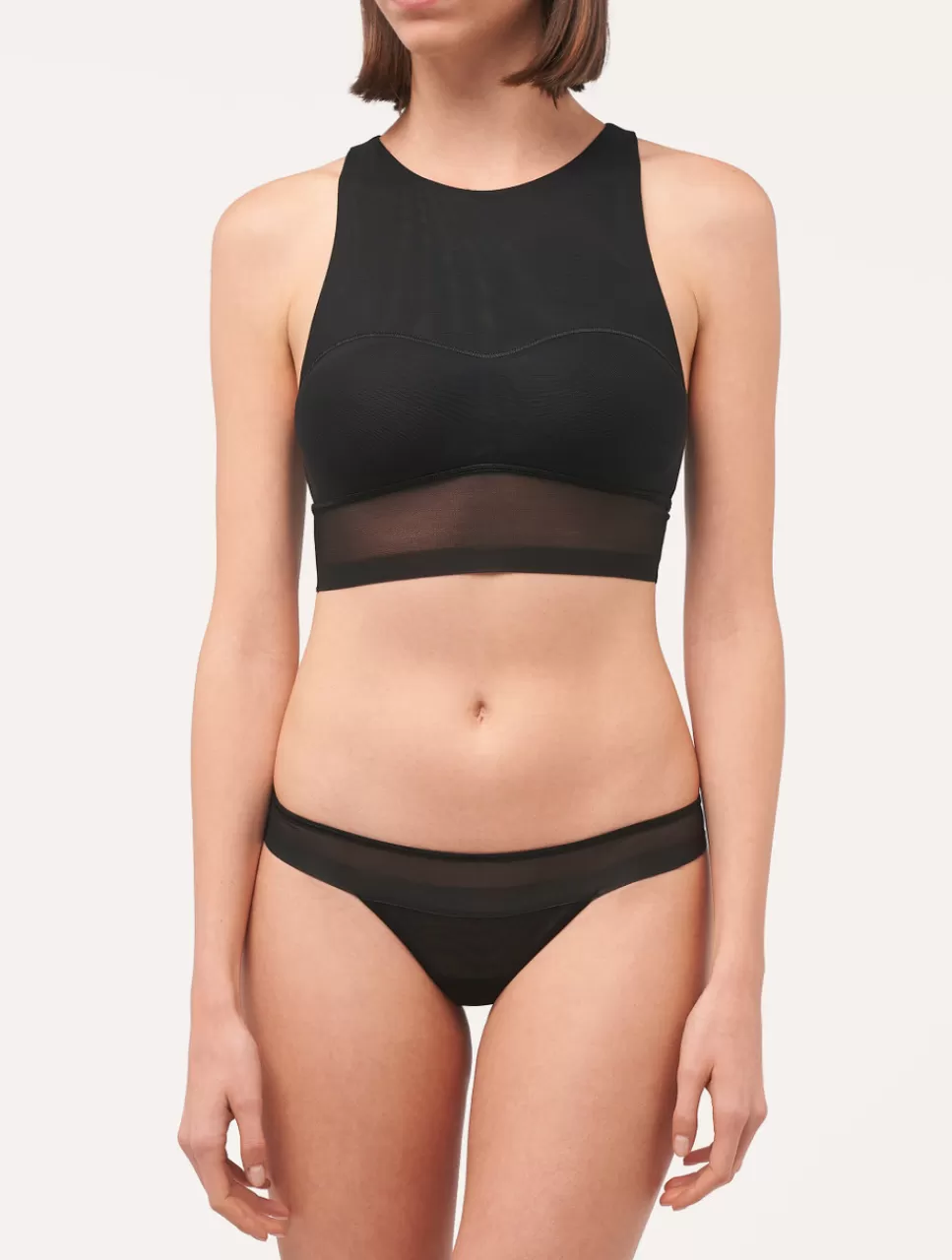 Shop Top Corto In Tulle Stretch Bralette | Imbottiti