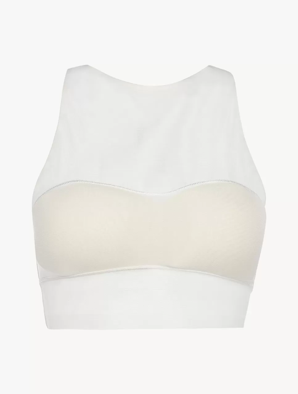 Best Top Corto In Tulle Stretch Off-white Bralette | Con ferretto