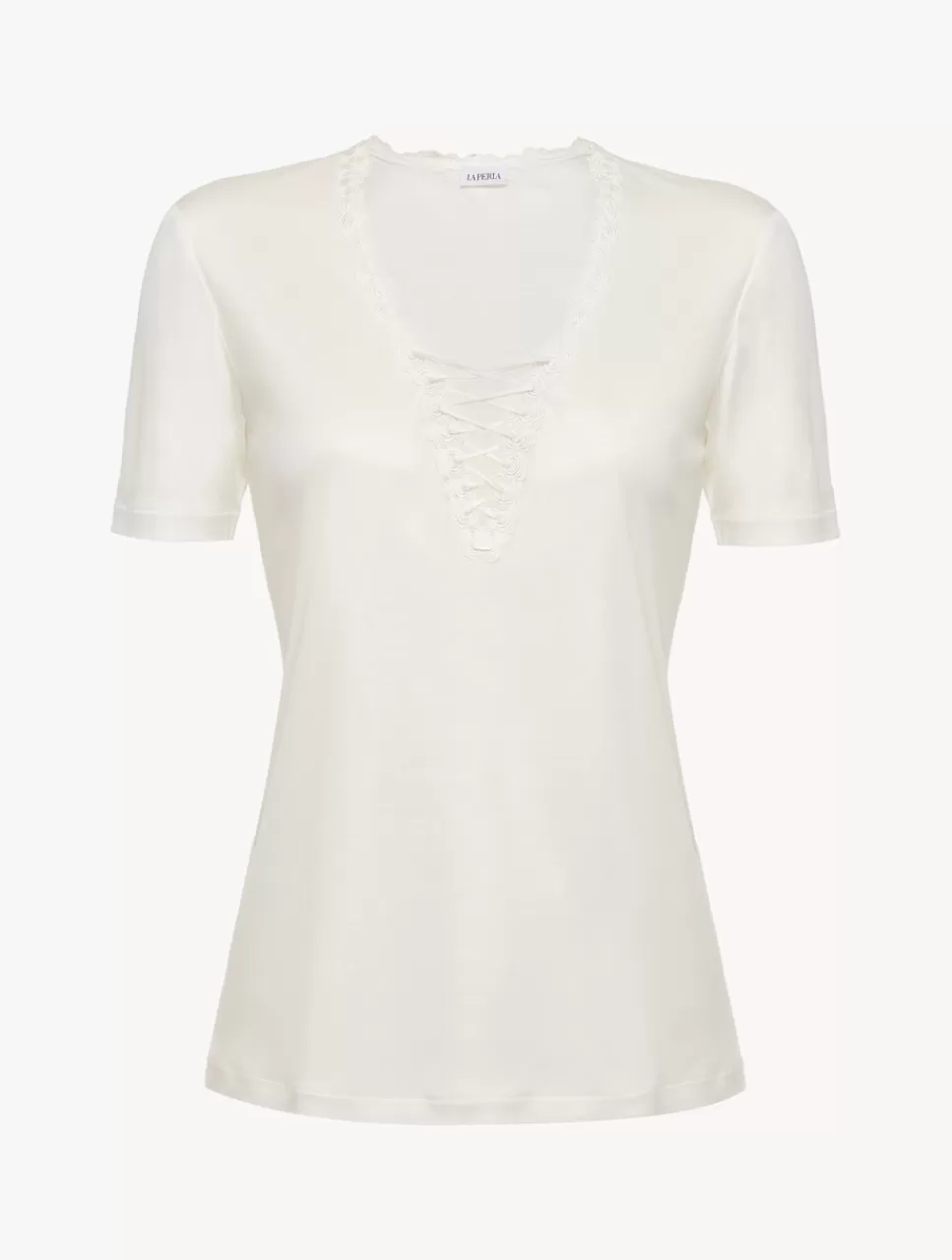 Cheap T-shirt In Modal Off-white Con Tulle Ricamato Canotte & Top