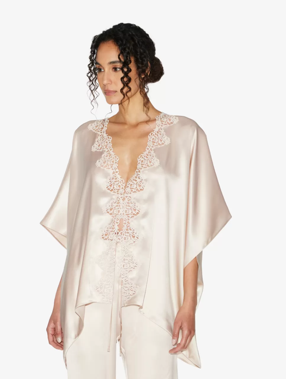 Sale Vestaglia Corta In Seta Beige to Vestaglie | Capi in seta